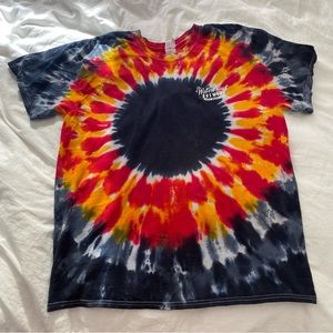 Red Yellow Navy Blue tie dye T shirt Size Large brewery key west florida
